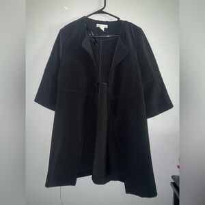 H&M Black Cape Jacket with Minimalist Design